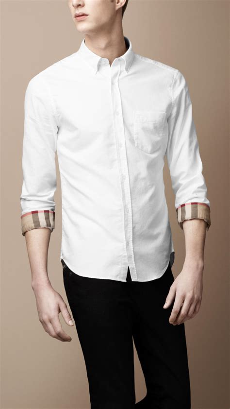 burberry white shirt price|burberry white button down shirt.